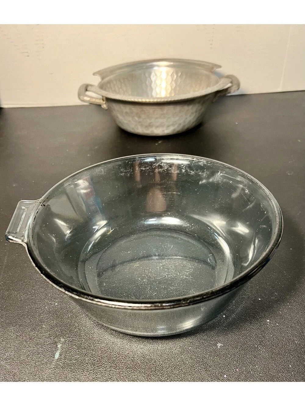 Everlast & Pyrex 1940s Aluminum Casserole Dish W/Lid & Flameware Insert Set